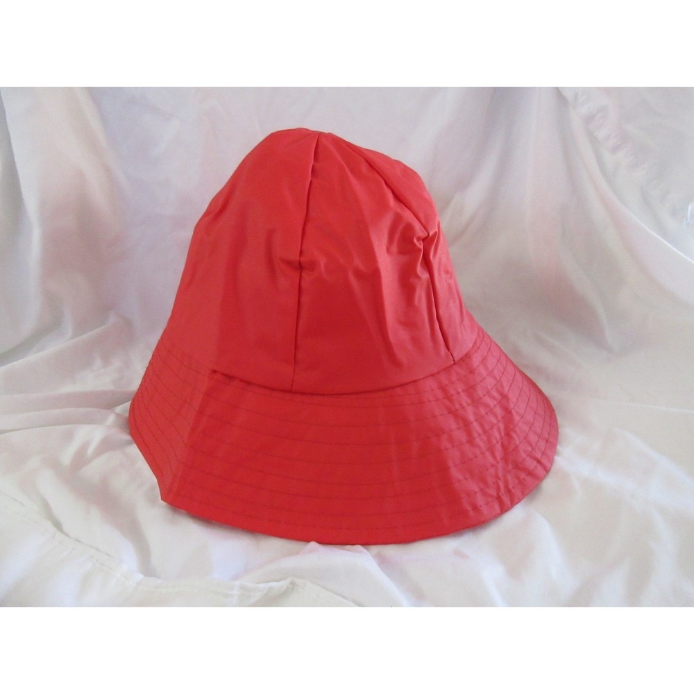 Vintage 60's Red Vinyl Rain/Bucket Hat NWT